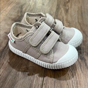 Kids Beige Canvas Sneakers